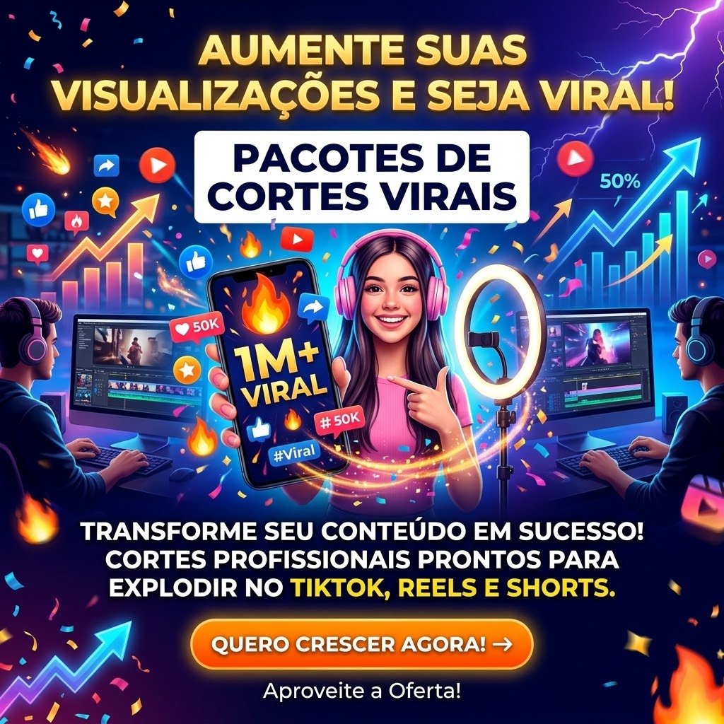 Pack Completo de Cortes Virais (+20.000 Vídeos TikTok, Reels & Shorts)